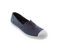 Victoria vegane Erwachsenen-Sneaker - Puntera Camping, Bio-Baumwolle und Naturgummi Jeans (Blau) 36