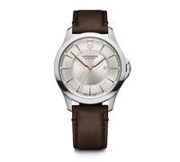 Victorinox Alliance 40mm Herrenuhr silver dial, brown leather strap
