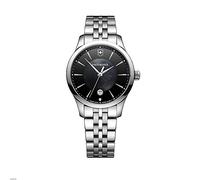 Victorinox Damen Armbanduhr Alliance Small Ø 35 mm, Swiss Made, Analog Quarz, Wasserdicht bis 100 m, Saphirglas, Edelstahl-Armband, Schwarz/Silber