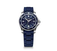 Victorinox Damen-Uhr Maverick Small, Damen-Armbanduhr, analog, Quarz, Wasserdicht bis 100 m, Gehäuse-Ø 34 mm, Armband 18 mm, 55 g, Blau