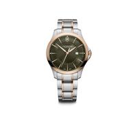 Victorinox Herren Armbanduhr Alliance Ø 40 mm, Swiss Made, Analog Quarz, Wasserdicht bis 100 m, Saphirglas, Edelstahl-Armband, Grün/Roségold/Silber
