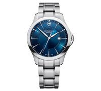 Victorinox Herren Armbanduhr Alliance Ø 40 mm, Swiss Made, Analog Quarz, Wasserdicht bis 100 m, Saphirglas, Edelstahl-Armband, Blau/Silber