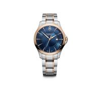 Victorinox Herren Armbanduhr Alliance Ø 40 mm, Swiss Made, Analog Quarz, Wasserdicht bis 100 m, Saphirglas, Edelstahl-Armband, Blau/Roségold/Silber