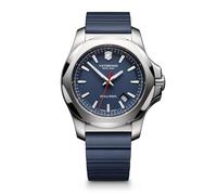 Victorinox Herren Armbanduhr I.N.O.X. Ø 43 mm, Swiss Made, Analog Quarz, Wasserdicht bis 200 m, Saphirglas, Kautschuk-Armband, Blau