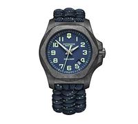 Victorinox Herren Armbanduhr I.N.O.X. Carbon Ø 43 mm, Swiss Made, Analog Quarz, Wasserdicht bis 200 m, Saphirglas, Paracord-Armband, Blau