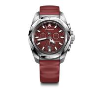 Victorinox Herren Armbanduhr I.N.O.X. Chrono Ø 43 mm, Swiss Made, Analog Quarz, Wasserdicht bis 200 m, Kautschuk-Armband, Rot