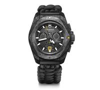 Victorinox Herren Armbanduhr I.N.O.X. Chrono Ø 43 mm, Swiss Made, Analog Quarz, Wasserdicht bis 200 m, Paracord/Kautschuk-Armband, Schwarz
