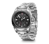 Victorinox Herren Armbanduhr Journey 1884 Ø 43 mm, Swiss Made, Analog Quarz, Wasserdicht bis 200 m, Edelstahl-Armband, Schwarz/Silber