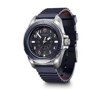 Victorinox Herren Armbanduhr Journey 1884 Ø 43 mm, Swiss Made, Analog Quarz, Wasserdicht bis 200 m, Kautschuk-Armband, Blau