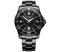 Victorinox Herren Armbanduhr Maverick Black Edition Ø 43 mm, Analog Quarz, Wasserdicht bis 100 m, Edelstahl-Armband, Schwarz