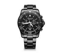 Victorinox Herren Armbanduhr Maverick Chronograph Black Edition Ø 43 mm, Swiss Made, Analog Quarz, Wasserdicht bis 100 m, Edelstahl-Armband, Schwarz