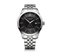 Victorinox Herren-Uhr Alliance, Herren-Armbanduhr, analog, Quarz, Wasserdicht bis 100 m, Gehäuse-Ø 44 mm, Armband 21 mm, 153 g, Silber/Schwarz