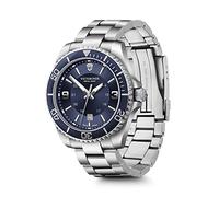 Victorinox Herren-Uhr Maverick Large, Herren-Armbanduhr, analog, Quarz, Wasserdicht bis 100 m, Gehäuse-Ø 43 mm, Armband 21 mm, 178 g, Silber