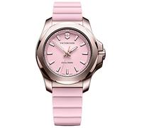 Victorinox Swiss Army Damen I.N.O.X. Edelstahl Schweizer Quarz Kautschuk Armband Schwarz 18 Casual Uhr, Pinkes Zifferblatt, rosa Gummi-Armband, Women's Standard, Riemen