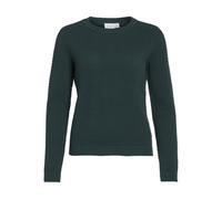 Rundhalspullover VILA "VIDALO O-NECK L/S KNIT TOP- NOOS", Damen, Gr. M (38), grün (ponderosa pine), Feinstrick, Obermaterial: 100% Baumwolle, unifarben, modisch, regular fit normal, Rundhals, Langarm