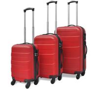 vidaXL 3-tlg. Hartschalenkoffer-Set Rot 45,5/55/66 cm Rot 91143