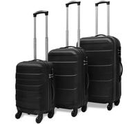 vidaXL 3-tlg. Hartschalenkoffer-Set Schwarz 45,5/55/66 cm Schwarz 91141