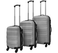 vidaXL 3-tlg. Hartschalenkoffer-Set Silbern 45,5/55/66 cm Silber 91142