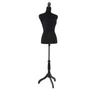 vidaXL Damenbüste Schneiderpuppe Büste Torso Angezogen Mannequin Schwarz