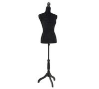 vidaXL Damenbüste Schneiderpuppe Büste Torso Angezogen Mannequin Schwarz - 30028