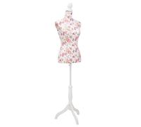 vidaXL Damenbüste Schneiderpuppe Büste Torso Mannequin Baumwolle Weiß Rose - Textil 30030