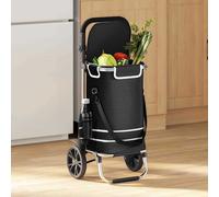 vidaXL Einkaufswagen Schwarz 36,5 x 46,5 x 100,5 cm Oxford Stoff vidaXL Einkaufswagen Schwarz 36,5 x 46,5 x 100,5 cm Oxford Stoff