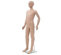 vidaXL Ganzkörper-Schaufensterpuppe Kind mit Glassockel Beige 140 cm Beige 142931