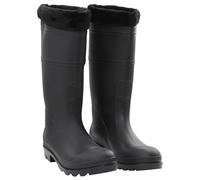 vidaXL Gummistiefel mit herausnehmbarem Innenfutter – wasserdicht, rutschfest – Schwarz Gr. 46 PVC