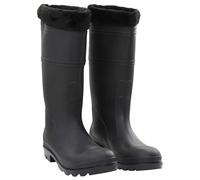 vidaXL Gummistiefel mit herausnehmbarem Innenfutter – wasserdicht, rutschfest – Schwarz Gr. 46 PVC