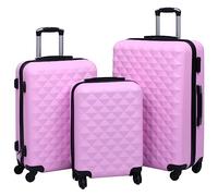 vidaXL Hartschale Trolley Set 3-TLG. 4 360-Grad-Rollen Hartschalenkoffer Reisekoffer Koffer Kofferset Handgepäck Bordgepäck Reise Rosa ABS
