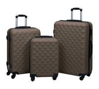 vidaXL Hartschalen-Trolley-Set 3 Stk. Braun ABS Braun 92418