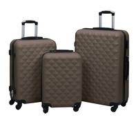 vidaXL Hartschalen-Trolley-Set 3 Stk. Braun ABS vidaXL Hartschalen-Trolley-Set 3 Stk. Braun ABS