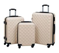 vidaXL Hartschalen-Trolley-Set 3 Stk. Golden ABS Gold 92416