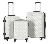vidaXL Hartschalen-Trolley-Set 3 Stk. Helles Silber ABS