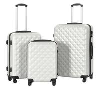 vidaXL Hartschalen-Trolley-Set 3 Stk Helles Silber ABS 91887