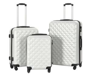 vidaXL Hartschalen-Trolley-Set 3 Stk Helles Silber ABS 91887