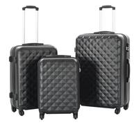 vidaXL Hartschalen-Trolley-Set 3 Stk. Schwarz ABS Schwarz 91886