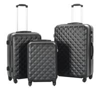 vidaXL Hartschalen-Trolley-Set 3 Stk. Schwarz ABS