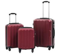 vidaXL Hartschalen-Trolley-Set 3 Stk. Weinrot ABS