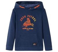 Kinder-Kapuzenpullover Marineblau Melange und Orange 92
