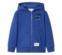 vidaXL Kinder Kapuzenpullover mit Reißverschluss Sweatjacke Dunkelblau Melange 104