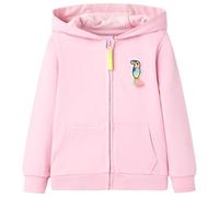 Kinder-Kapuzenpullover mit Reißverschluss Hellrosa 104