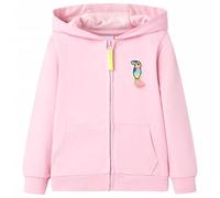Kinder-Kapuzenpullover mit Reißverschluss Hellrosa 92