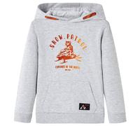 vidaXL Kinder-Kapuzenpullover Grau Melange und Orange Größe 140