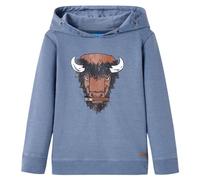 Kinder-Kapuzenpullover Blau Melange 104