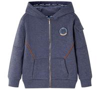 Kinder-Kapuzenpullover mit Reißverschluss Dunkelblau Melange 116