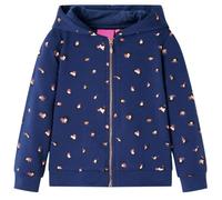vidaXL Kinder Kapuzenpullover Tupfenmuster Hoodie Pullover Sweatshirt Marineblau 116
