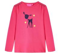 Kinder Langarmshirt Hirsch Langarm T-Shirt Jungen Kindershirt Knallrosa 140