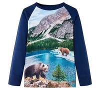 Kinder-Langarmshirt Marineblau 116