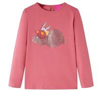 vidaXL Kinder-Langarmshirt mit Kaninchen aus Glitzer Pullover Sweatshirt Altrosa 104